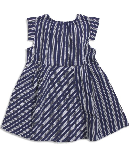 Seraph（セラフ）の「ストライプジャンパースカート（ジャンパースカート・キッズ・キナリ/ネイビー・140/130/90/95/80/110/100/120）」の7枚目の写真