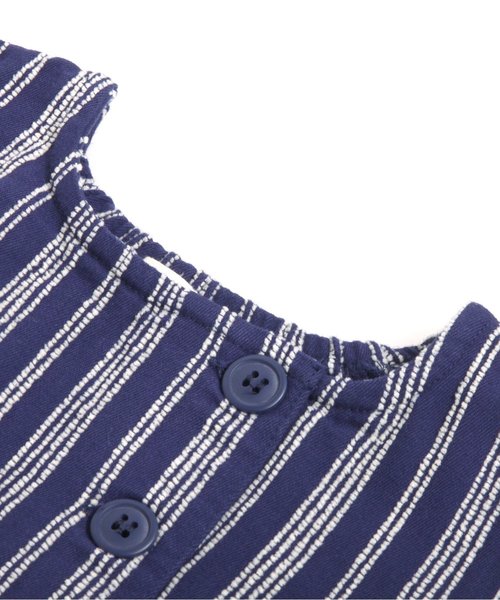 Seraph（セラフ）の「ストライプジャンパースカート（ジャンパースカート・キッズ・キナリ/ネイビー・140/130/90/95/80/110/100/120）」の8枚目の写真