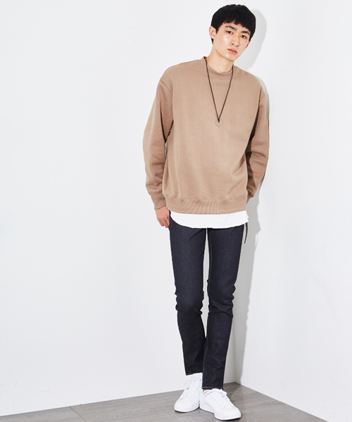 STUDIOUS（ステュディオス）の「ドロップショルダースウェット（スウェット・メンズ・ブラック/ベージュ/ワイン/ピンク/ブルー・1/3/2）」の13枚目の写真