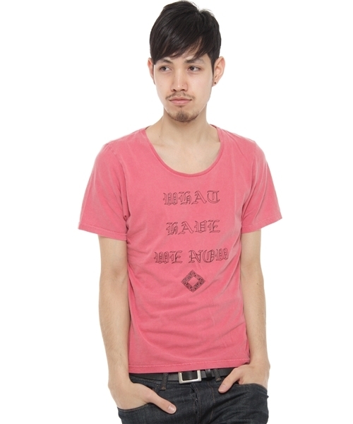 Advantage cycle(アドバンテージサイクル)の「Advantage Cycle: PIGMENT MESSEGE TEE(Tシャツ/カットソー・メンズ・ダークグレー/ライトブルー/レッド・MEDIUM/SMALL)」の1枚目の写真