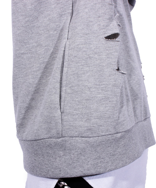 8(eight)(エイト)の「ダメージ加工プルオーバーパーカー スウェット(パーカー・メンズ・カーキ/ブラック/ホワイト/グレー・LARGE/MEDIUM)」の19枚目の写真