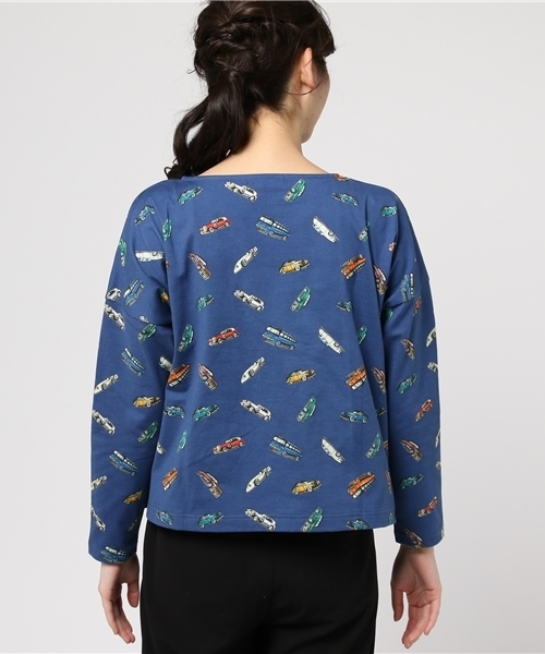 Ne-net（ネネット）の「S おじさんおくるまジャージ（Tシャツ/カットソー・レディース・ネイビー/ライトグリーン・02）」の5枚目の写真