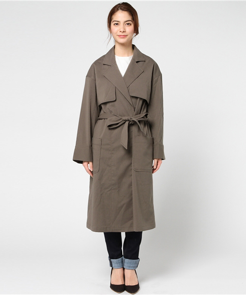 LBC（エルビーシー）の「着流しトレンチ    （トレンチコート・レディース・オリーブ/ベージュ・MEDIUM/LARGE）」の4枚目の写真