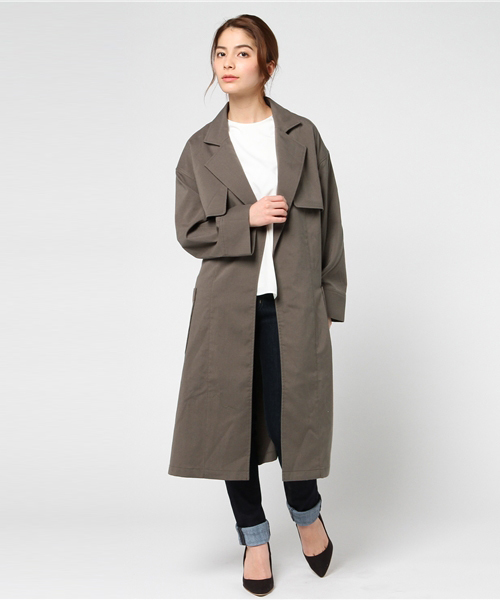 LBC（エルビーシー）の「着流しトレンチ    （トレンチコート・レディース・オリーブ/ベージュ・MEDIUM/LARGE）」の13枚目の写真