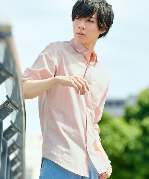 MONO-MART（モノマート）の「7分袖ストレッチリネンシャツ/ナチュラル綿麻素材（シャツ/ブラウス・メンズ・グリーン系その他/ネイビー/ブルー系その他/ブルー系その他2/ブルー系その他3/ライトピンク/オフホワイト/ホワイト系その他2/ホワイト系その他/ホワイト系その他3/レッド系その他/グレー系その他/ブラック/ホワイト系その他4/ブラウン/ベージュ/グリーン系その他2/オレンジ系その他・M/XL/L/S）」の17枚目の写真