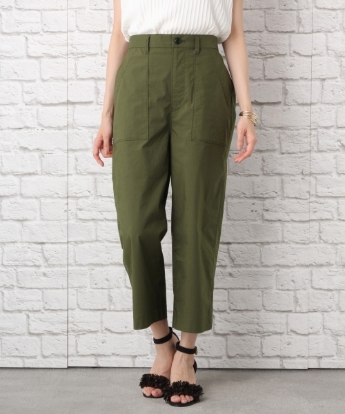 LEPSIM（レプシィム）の「コットンリネンワークテーパードパンツ　747165（その他パンツ・レディース・カーキ/ネイビー・LARGE/MEDIUM）」の2枚目の写真