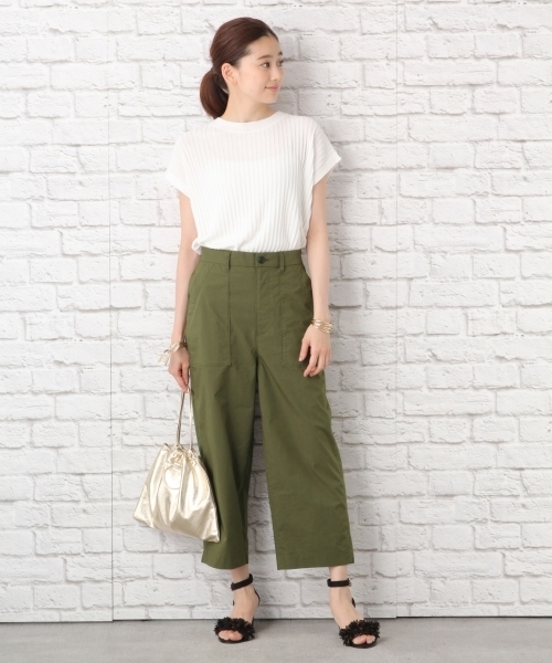 LEPSIM（レプシィム）の「コットンリネンワークテーパードパンツ　747165（その他パンツ・レディース・カーキ/ネイビー・LARGE/MEDIUM）」の3枚目の写真