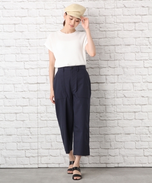 LEPSIM（レプシィム）の「コットンリネンワークテーパードパンツ　747165（その他パンツ・レディース・カーキ/ネイビー・LARGE/MEDIUM）」の4枚目の写真