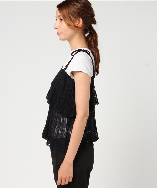 archives（アルシーヴ）の「2段フリルキャミ（ニット/セーター・レディース・ブラック/ワイン/グレー・MEDIUM）」の5枚目の写真