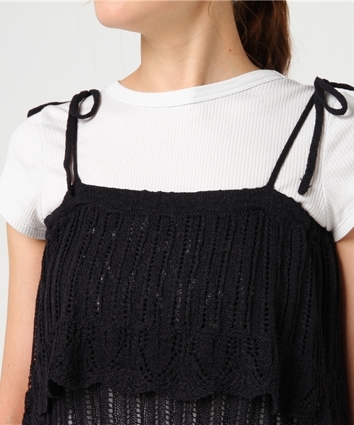 archives（アルシーヴ）の「2段フリルキャミ（ニット/セーター・レディース・ブラック/ワイン/グレー・MEDIUM）」の7枚目の写真