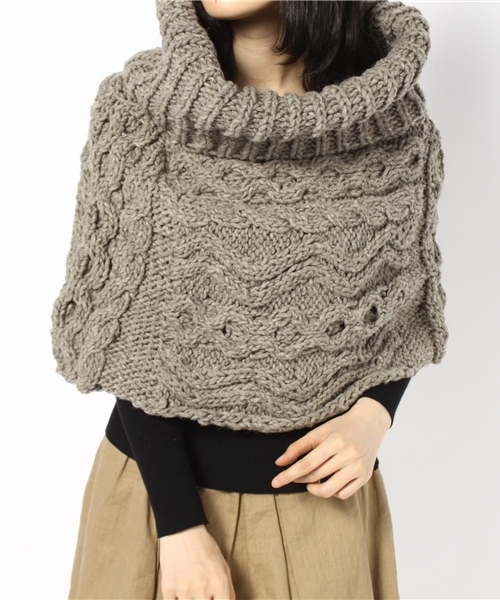 Another Edition(アナザーエディション)の「AE Roving Hand ケープ(ストール/ショール・レディース・グレー/ダークグレー/ベージュ・フリー)」の8枚目の写真