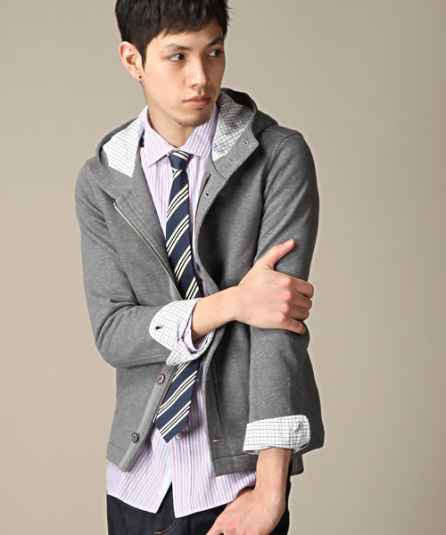 BEAUTY&YOUTH UNITED ARROWS（ビューティーアンドユースユナイテッドアローズ）の「BY ∴ カット レイズドネック フーデッド ブルゾン◆ §2（ブルゾン・メンズ・グレー/ケリー/ネイビー・SMALL/MEDIUM/LARGE/X-LARGE）」の6枚目の写真