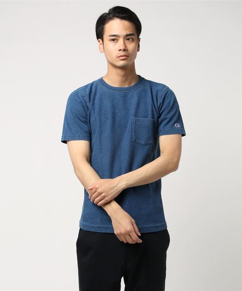 セール特価返品ok セール Mate Tシャツ カットソー C3 H307 Tシャツ カットソー Champion チャンピオン のファッション トップス リバースウィーブ インディゴtシャツ