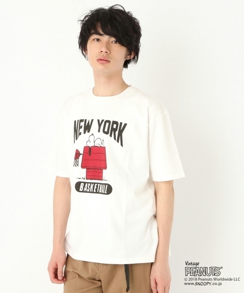 niko and...（ニコアンド）の「ピーナッツプリントTシャツ【niko and ...】（Tシャツ/カットソー・メンズ・ネイビー/グレー/オフホワイト/イエロー・MEDIUM/LARGE）」の2枚目の写真