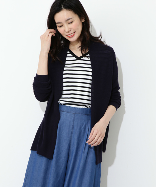 NATURAL BEAUTY BASIC（ナチュラルビューティーベーシック）の「セーターマシーンVネックニット（ニット/セーター・レディース・ホワイト系その他/オフホワイト/レッド/ネイビー・MEDIUM）」の13枚目の写真