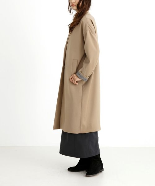 Munich（ミューニック）の「マイクロダブルクロスチェスターコート（チェスターコート・レディース・ベージュ/ネイビー/オリーブ・S/XS）」の5枚目の写真