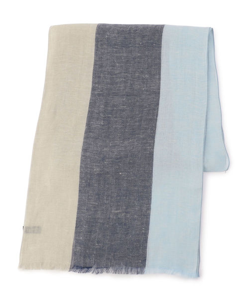SHIPS（シップス）の「ARIANNA: リネン パターン ソリッド ストール（ストール/ショール・メンズ・ライトブルー/カーキ・ONE SIZE）」の2枚目の写真