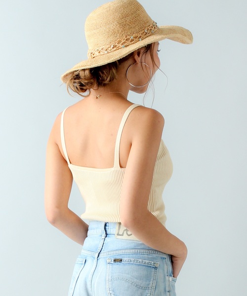 JUNOAH（ジュノア）の「レースリブキャミタンクトップ（タンクトップ・レディース・ホワイト/ブラック/パープル/ネイビー/ブラウン/グレー/オリーブ/ピンク/ブルー/グリーン/ダークグレー/ミント/クリーム/ワイン/サーモンピンク・FREE）」の16枚目の写真