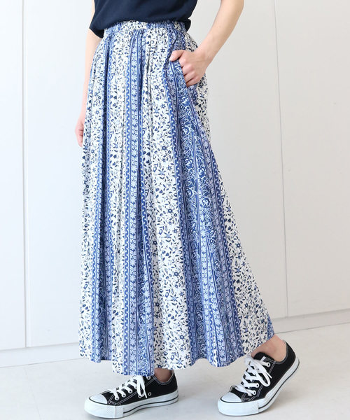 AMERICAN HOLIC（アメリカンホリック）の「ギャザーロングスカート　＊（スカート・レディース・その他5/ストライプ/チェック/その他14/ブラック系その他/ドット・FREE）」の6枚目の写真