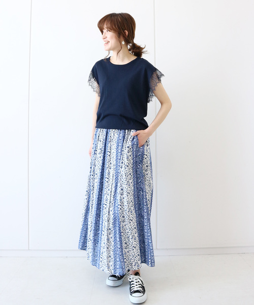 AMERICAN HOLIC（アメリカンホリック）の「ギャザーロングスカート　＊（スカート・レディース・その他5/ストライプ/チェック/その他14/ブラック系その他/ドット・FREE）」の13枚目の写真