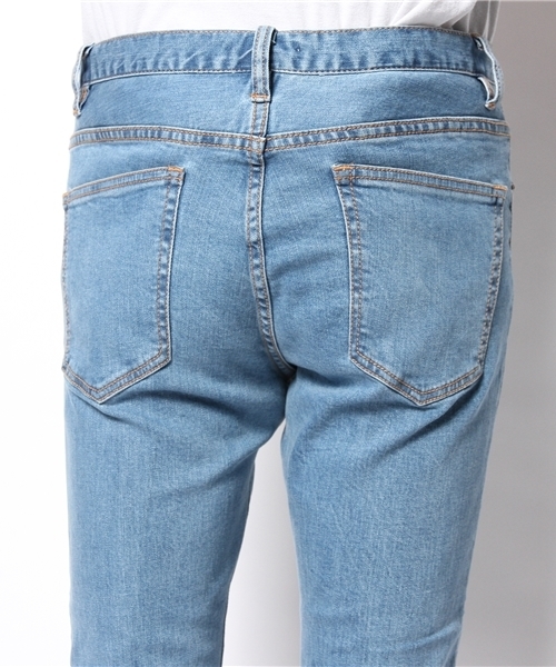 WEGO（ウィゴー）の「WEGO/センタープレスクロップドデニムパンツ（デニムパンツ・メンズ・ダークインディゴブルー/ライトインディゴブルー・MEDIUM/LARGE）」の6枚目の写真