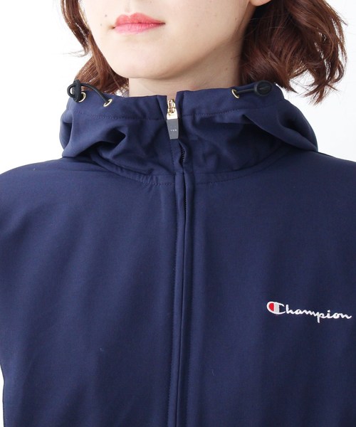 Champion(チャンピオン)の「Champion フード付き配色ブルゾン(ブルゾン・レディース・ホワイト系9/ネイビー系5/イエロー系7・02/03)」の7枚目の写真