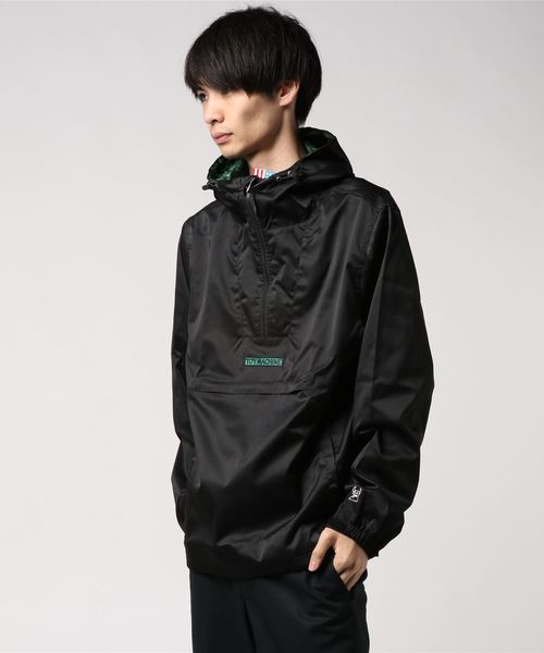 And A（アンドエー）の「toymachine トイマシーン / EF LOGO ANORAK PARKA ロゴアノラックナイロンパーカー フーディー / TMF18JK16（ブルゾン・メンズ・ブラック/ネイビー・LARGE/X-LARGE/MEDIUM）」の2枚目の写真