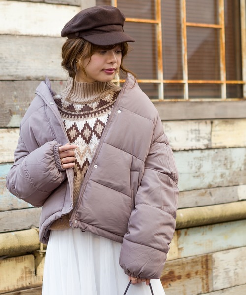 SpRay(スプレイ)の「フードフェイクダウン(ダウンジャケット/コート・レディース・ブラック/パープル/レッド/ブルー/モカ・FREE)」の3枚目の写真