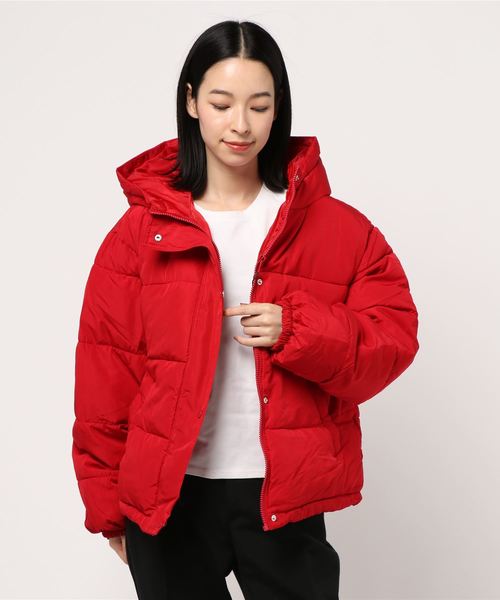 SpRay(スプレイ)の「フードフェイクダウン(ダウンジャケット/コート・レディース・ブラック/パープル/レッド/ブルー/モカ・FREE)」の6枚目の写真