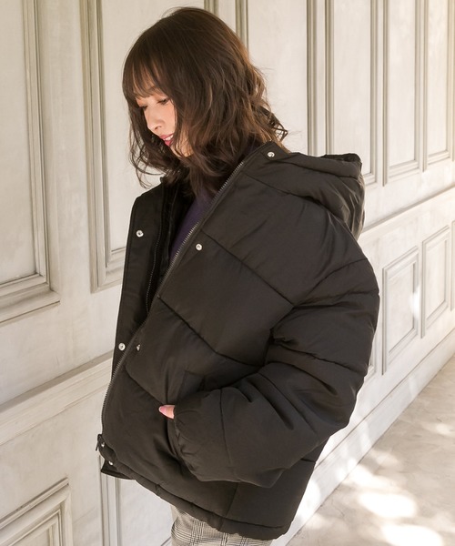 SpRay(スプレイ)の「フードフェイクダウン(ダウンジャケット/コート・レディース・ブラック/パープル/レッド/ブルー/モカ・FREE)」の19枚目の写真