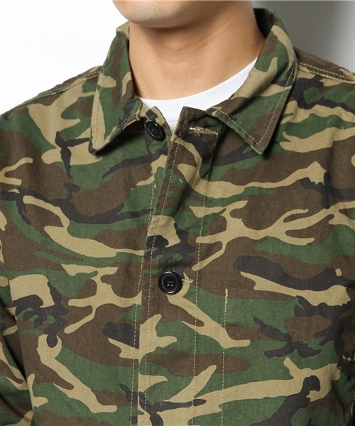 WEGO（ウィゴー）の「WEGO/カモフラステンカラーコート（ステンカラーコート・メンズ・カーキ/ネイビー・MEDIUM/LARGE）」の11枚目の写真