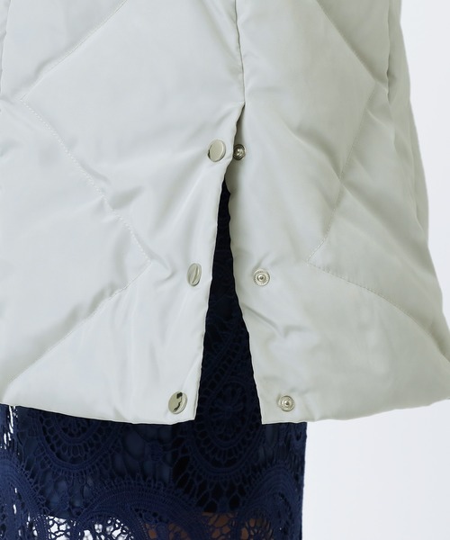 ElegChic(エレグシック)の「シェイプアップファー ロング ダウンコート/秋冬 冬 コート キルティング(ダウンジャケット/コート・レディース・ライトグレー/ブラック/ネイビー・L/M)」の14枚目の写真