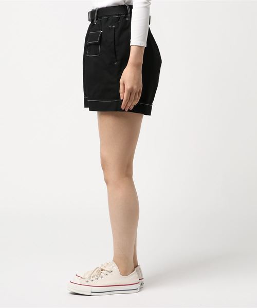 WEGO(ウィゴー)の「WEGO/ベルトステッチショートパンツ(チノパンツ・レディース・ブラック・FREE)」の10枚目の写真