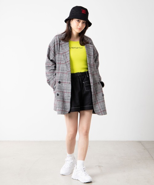 WEGO(ウィゴー)の「WEGO/ベルトステッチショートパンツ(チノパンツ・レディース・ブラック・FREE)」の2枚目の写真