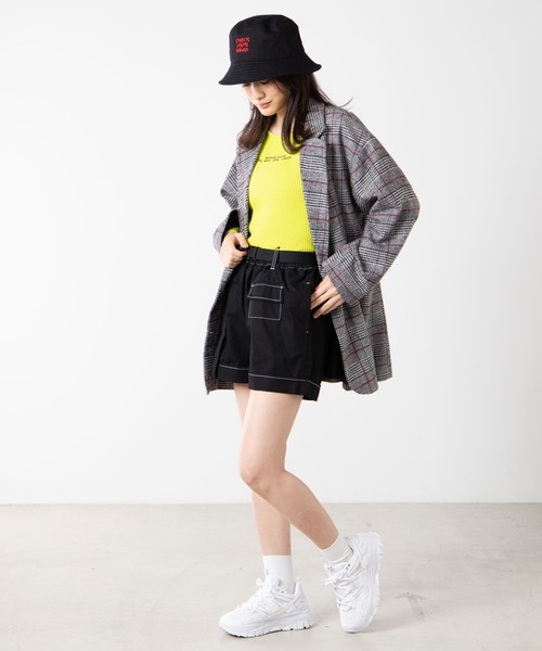 WEGO(ウィゴー)の「WEGO/ベルトステッチショートパンツ(チノパンツ・レディース・ブラック・FREE)」の4枚目の写真