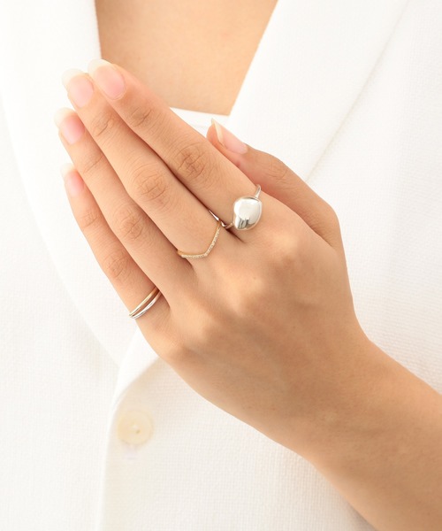 ダイヤモンド♡3号【エテ】K10 V字 1粒 ピンキーリング☆アガット 好きも K10ダイヤモンドリング｜リング｜アガット 公式オンラインストア