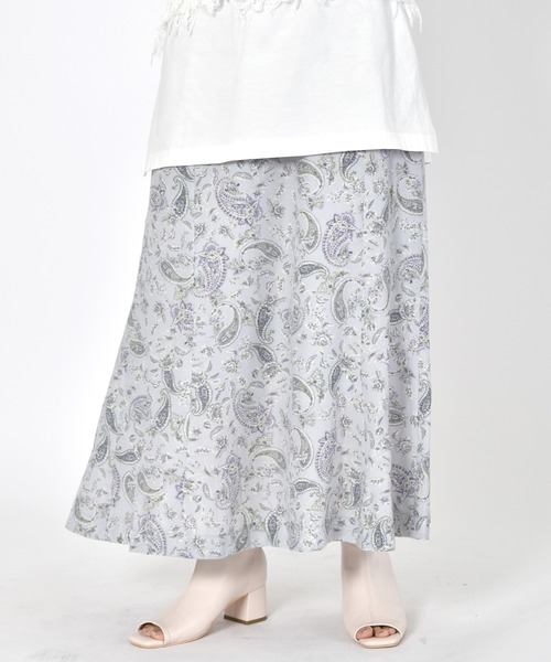 W Closet ダブルクローゼット の ペイズリー柄裾フレアスカート スカート Wear