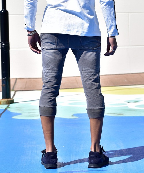 JOKER(ジョーカー)の「【JOKER】カットデニムクロップドパンツ イージーパンツ ジョガーパンツ スウェットデニム 春服(デニムパンツ・メンズ・グレー/インディゴブルー/ブルー・M/L/XL)」の8枚目の写真