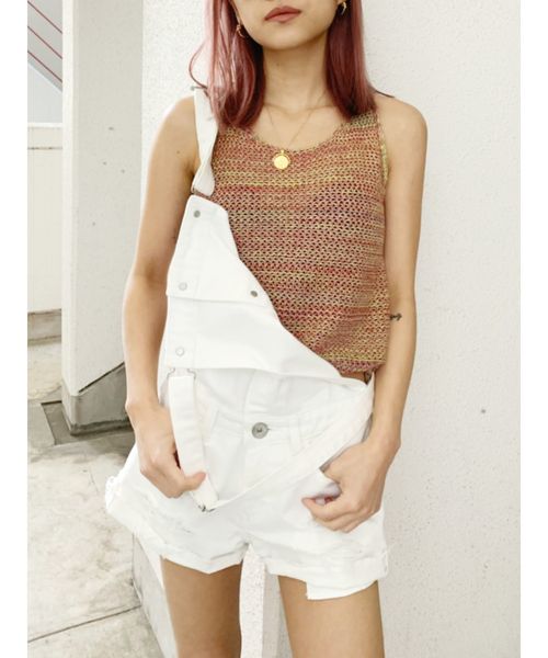 GYDA（ジェイダ）の「MIXショートニットタンク（タンクトップ・レディース・グレー/ブラック/その他1・FREE）」の6枚目の写真