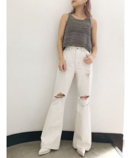 GYDA（ジェイダ）の「MIXショートニットタンク（タンクトップ・レディース・グレー/ブラック/その他1・FREE）」の8枚目の写真