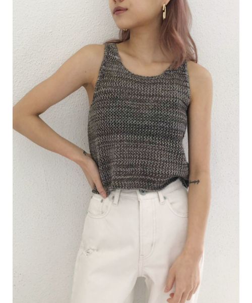 GYDA（ジェイダ）の「MIXショートニットタンク（タンクトップ・レディース・グレー/ブラック/その他1・FREE）」の13枚目の写真