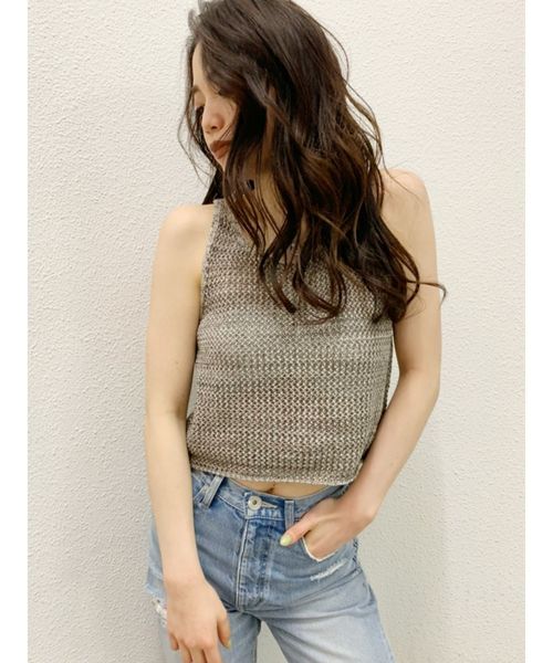 GYDA（ジェイダ）の「MIXショートニットタンク（タンクトップ・レディース・グレー/ブラック/その他1・FREE）」の22枚目の写真