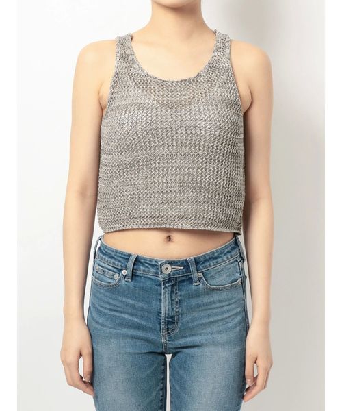 GYDA（ジェイダ）の「MIXショートニットタンク（タンクトップ・レディース・グレー/ブラック/その他1・FREE）」の20枚目の写真