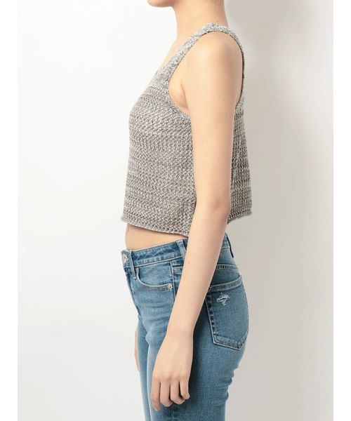 GYDA（ジェイダ）の「MIXショートニットタンク（タンクトップ・レディース・グレー/ブラック/その他1・FREE）」の19枚目の写真