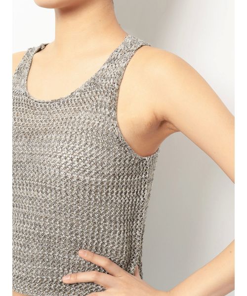 GYDA（ジェイダ）の「MIXショートニットタンク（タンクトップ・レディース・グレー/ブラック/その他1・FREE）」の16枚目の写真