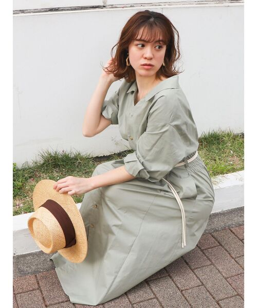 dazzlin(ダズリン)の「バックシャーリングシャツワンピース(ワンピース・レディース・ピンク/オフホワイト/カーキ・FREE)」の15枚目の写真