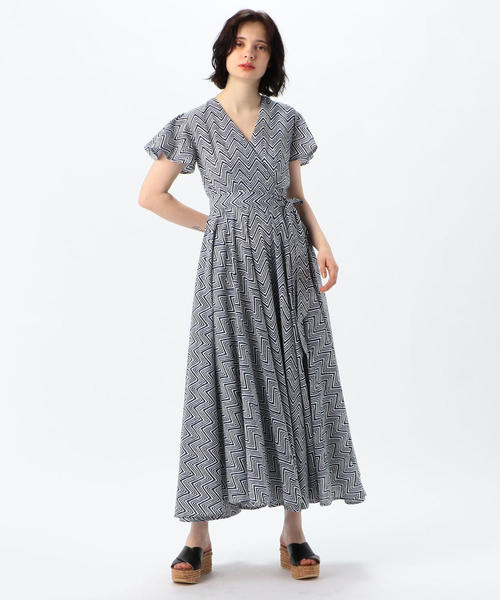 セール 別注 Mariha Tomorrowland コットン ジグザグプリントカシュクールワンピース ワンピース Tomorrowland トゥモローランド のファッション通販 Zozotown