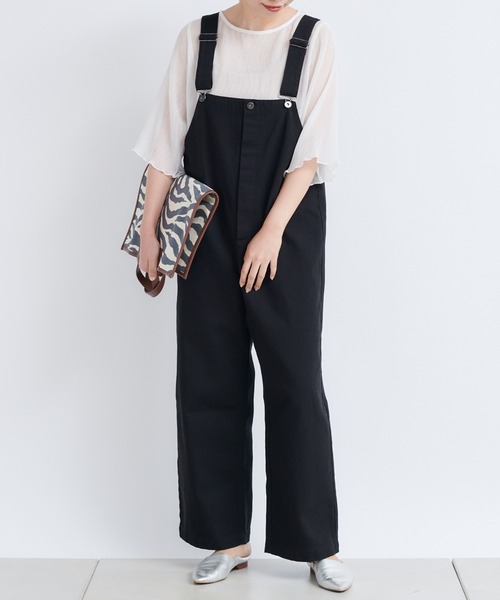 DouDou（ドゥドゥ）の「オーバーオール（サロペット/オーバーオール・レディース・ホワイト/ブラック・FREE）」の7枚目の写真