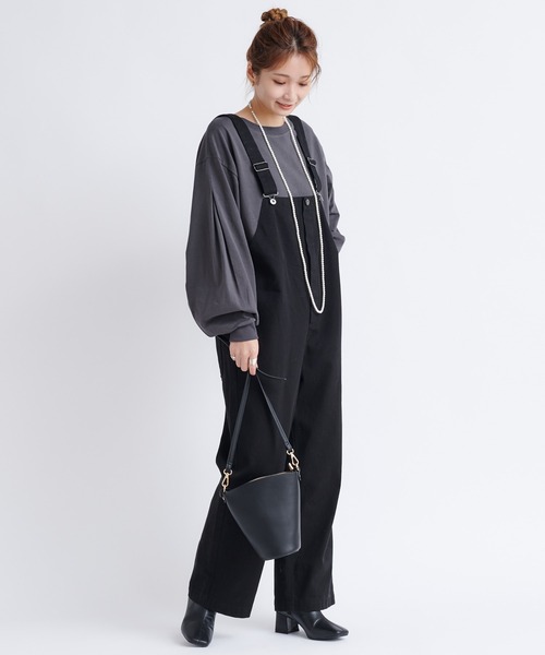 DouDou（ドゥドゥ）の「オーバーオール（サロペット/オーバーオール・レディース・ホワイト/ブラック・FREE）」の5枚目の写真