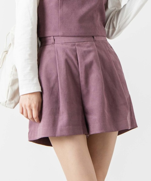 WEGO(ウィゴー)の「WEGO/【セットアップ対応商品】スエードライクタックショートパンツ(その他パンツ・レディース・パープル/ブラウン/オリーブ/アイボリー・FREE)」の14枚目の写真